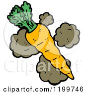 Cartoon Of A Carrot Royalty Free Vector Illustration