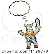 Cartoon Of A Viking Thinking Royalty Free Vector Illustration