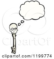 Cartoon Of A Skeleton Key Thinking Royalty Free Vector Illustration by lineartestpilot