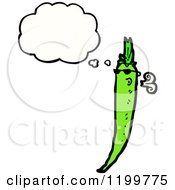 Cartoon Of A Green Chili Pepper Thinking Royalty Free Vector Illustration by lineartestpilot
