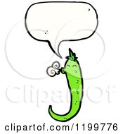 Cartoon Of A Green Chili Pepper Speaking Royalty Free Vector Illustration by lineartestpilot