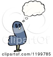 Cartoon Of A Costumed Bird Thinking Royalty Free Vector Illustration