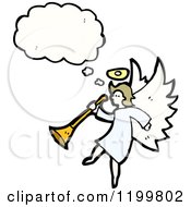 Cartoon Of An Angel Thinking Royalty Free Vector Illustration