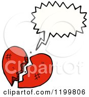 Cartoon Of A Broken Heart Speaking Royalty Free Vector Illustration