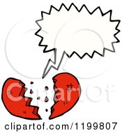 Cartoon Of A Broken Heart Speaking Royalty Free Vector Illustration by lineartestpilot