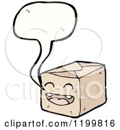 Cartoon Of A Carton Speaking Royalty Free Vector Illustration by lineartestpilot