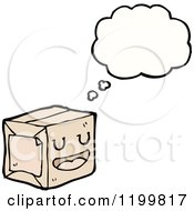 Cartoon Of A Carton Thinking Royalty Free Vector Illustration