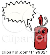 Cartoon Of A Red Glue Bottle Speaking Royalty Free Vector Illustration