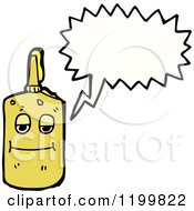 Cartoon Of A Yellow Glue Bottle Speaking Royalty Free Vector Illustration