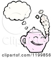 Cartoon Of A Teapot Thinking Royalty Free Vector Illustration by lineartestpilot