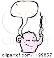 Cartoon Of A Teapot Speaking Royalty Free Vector Illustration