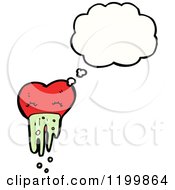 Cartoon Of A Vomiting Heart Thinking Royalty Free Vector Illustration by lineartestpilot