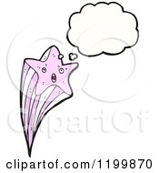 Cartoon Of A Shooting Star Thinking Royalty Free Vector Illustration by lineartestpilot