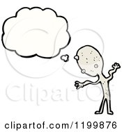 Cartoon Of A Space Alien Thinking Royalty Free Vector Illustration by lineartestpilot