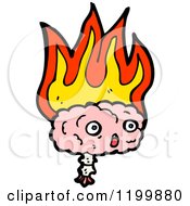 Cartoon Of A Pink Flaming Brain Royalty Free Vector Illustration