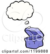 Cartoon Of A Purple Box Thinking Royalty Free Vector Illustration