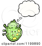 Cartoon Of A Germ Thinking Royalty Free Vector Illustration