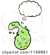Cartoon Of A Germ Thinking Royalty Free Vector Illustration