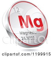 Poster, Art Print Of 3d Floating Round Red And Silver Magnesium Chemical Element Icon