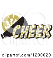 Poster, Art Print Of Vegas Gold Polka Dot Cheer With A Bullhorn And Pom Pom