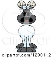 Cartoon Of A Scared Ram Sheep Royalty Free Vector Clipart