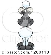Cartoon Of A Dreaming Ram Sheep Royalty Free Vector Clipart