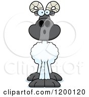 Cartoon Of A Surprised Ram Sheep Royalty Free Vector Clipart