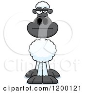 Cartoon Of A Bored Sheep Royalty Free Vector Clipart