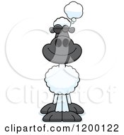 Cartoon Of A Dreaming Sheep Royalty Free Vector Clipart