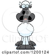 Cartoon Of A Scared Sheep Royalty Free Vector Clipart