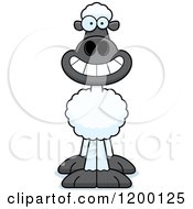 Cartoon Of A Happy Grinning Sheep Royalty Free Vector Clipart
