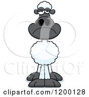 Cartoon Of A Depressed Sheep Royalty Free Vector Clipart