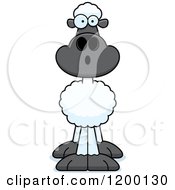 Cartoon Of A Surprised Sheep Royalty Free Vector Clipart