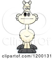 Cartoon Of A Bored Llama Royalty Free Vector Clipart