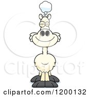 Cartoon Of A Dreaming Llama Royalty Free Vector Clipart