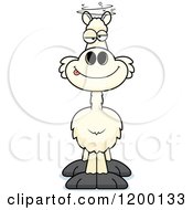 Cartoon Of A Drunk Llama Royalty Free Vector Clipart