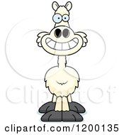 Cartoon Of A Happy Grinning Llama Royalty Free Vector Clipart