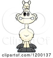 Cartoon Of A Mad Llama Royalty Free Vector Clipart