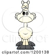 Cartoon Of A Depressed Llama Royalty Free Vector Clipart