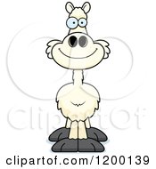 Cartoon Of A Happy Llama Royalty Free Vector Clipart