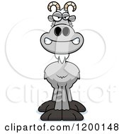 Cartoon Of A Mad Gray Goat Royalty Free Vector Clipart