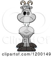 Cartoon Of A Depressed Gray Goat Royalty Free Vector Clipart by Cory Thoman