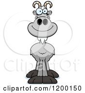 Cartoon Of A Happy Gray Goat Royalty Free Vector Clipart by Cory Thoman