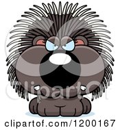 Cartoon Of A Mad Porcupine Porcupet Royalty Free Vector Clipart