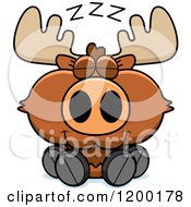 Poster, Art Print Of Cute Sleeping Moose Calf