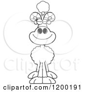 Cartoon Of A Black And White Dreaming Ram Sheep Royalty Free Vector Clipart