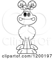 Cartoon Of A Black And White Mad Ram Sheep Royalty Free Vector Clipart