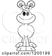 Poster, Art Print Of Black And White Happy Ram Sheep