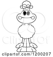Cartoon Of A Black And White Mad Sheep Royalty Free Vector Clipart