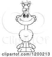 Cartoon Of A Black And White Drunk Llama Royalty Free Vector Clipart
